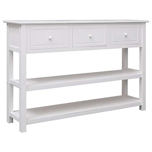 FAMIROSA Credenza Bianca 115x30x76 cm in Legno