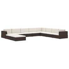 vidaXL Poltrona Modulare ad Angolo 1 pz con Cuscini Foderati Lavabili Leggera Elegante Arredi da Esterno Divano Polyrattan Nero Telaio in Acciaio