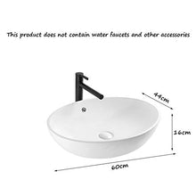 Yxx max -Lavabo Art Lavatoio controsoffitto Bacino di Ceramica lavello for Guardaroba Bagno Bianco Moderno (Senza Rubinetto) -60x44x16cm Lavandino del lavabo