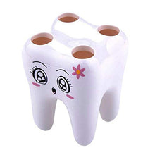 Portaspazzolino a forma di denti a 4 fori con supporto per spazzolini, portaspazzole, mensola per rasatura, rasoio per bagno, 2 pezzi