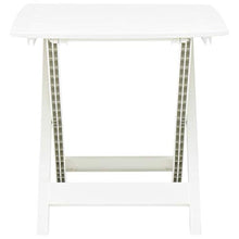 Festnight Tavolo da Giardino Pieghevole, Tavolo da Esterno in Plastica, Tavolino da Giardino 79x72x70 cm Bianco