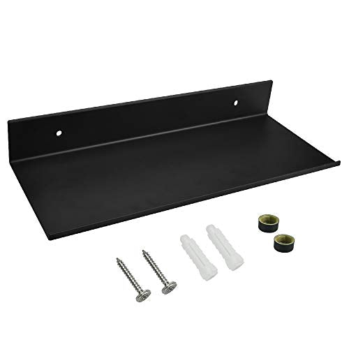 RMENOOR Mensola in Metallo per Bagno Scaffale da Parete Metallo 30 * 12 * 4cm Mensola da Muro Nero Scaffali Design Parete per Ingresso Salotto Camera da Letto Bagno Cucina