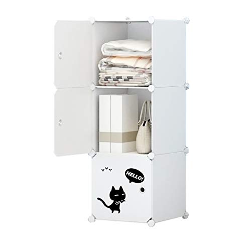 Locker Stratificazione Armadio Armadio Rimovibili di Plastica Noleggio Scaffali Abbigliamento Home Camera Dormitorio MUMUJIN (Color : White, Size : 34X32X96CM)