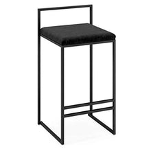 mobili Moderni Sgabelli da Bar 65 cm (26") con Schienale Rivestito in Velluto e poggiapiedi in Metallo, Sgabello Alto con Seduta Quadrata, mobili per Sala da Pranzo - 350 libbre di capacità