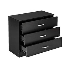 XUFAN Tavolo da Comodino Comodino a 3 cassetti a 3 cassetti in Legno Nero comodini (Color : A)
