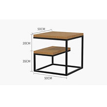 Comodino, 2 Livello Comodino End Side Table tavolino Comodino Comodino Tavolino con Bagagli Ripiano Pratico e Versatile (Color : Wood Color, Size : 50x50x55cm)