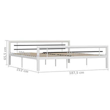mewmewcat Giroletto con Struttura in Metallo Bianco e Nero, giroletto in Metallo per cameretta Stile Moderno Pratico per Famiglie 212 x 187,5 x 65,5 cm