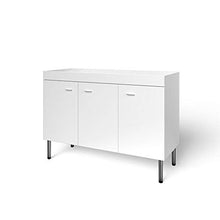 Mobile per Cucina Sottolavello Armadietto con 3 Ante Mobiletto in Legno per Sottolavabo Design Moderno Tromso 118 x 46 x 65 cm Colore Bianco