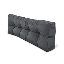 Beautissu Cuscino per spalliera di divani per bancali o Pallet Eco Style - 120x40x10-20cm Schienale per Divano - Grigio