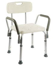 OrtoPrime - Sedia da doccia con schienale estraibile | Sgabello da bagno ortopedico per adulti e bambini | Braccioli imbottiti | Altezza regolabile 6 posizioni | Seduta comoda e sicura