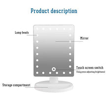 Specchio cosmetico, ricarica USB Specchio ingranditore 10X con 20 luci a LED e base portaoggetti per casa da tavolo bagno doccia da viaggio