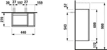 Laufen Mobiletto lavabo Kartell, Adatto per lavabo 815335, 1 sportello, Cerniera a Sinistra, 440x600x270, colorazione: Grigio Ardesia - H4075170336421