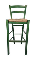 Sedam Srl Sgabello Venezia, in Legno MASSELLO, Comodo e Resistente, per Interni ed Esterni, Vari Colori e SEDUTE Disponibili, Ordine Minimo 2 Pezzi (Verde, Paglia)