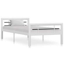 mewmewcat Giroletto con Struttura in Metallo Bianco e Nero, giroletto in Metallo per cameretta Stile Moderno Pratico per Famiglie 212 x 97,5 x 65,5 cm
