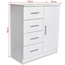 Credenza in Truciolato 79x35x88 cm Bianca