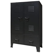 vidaXL Armadio in Metallo Stile Industriale 67x35x107cm Nero Schedario Ufficio