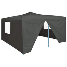 Festnight Gazebo da Giardino Gazebo Pieghevole con 4 Pareti Gazebo 5x5 m Tende Gazebo Chiuso Impermeabile Tendone da Esterno Bianco/Antracite