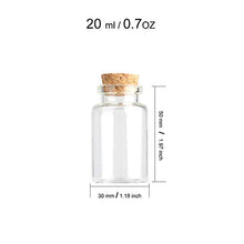 6pcs 20ml bottiglia di vetro con sughero, bottiglie di stoccaggio per liquidi.