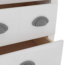 Doneioe Credenza Hill Range Armadio per mobili Cassettiera Armadio Multiuso Mobile Laterale 130x37x80 cm Bianco e Marrone Miele in Legno di Pino massello