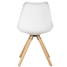 WOLTU BH52ws-1 Sedia Sala da Pranzo Sgabello con Schienale in Plastica e Ecopelle Senza Braccioli Gambe di Legno Bianco