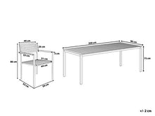 Beliani Set da Giardino in Legno di Teak a Doghe Struttura Metallo 200 x 90 cm VIAREGGIO
