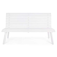 Bizzotto Panca 3 POSTI PANCHE Giardino Seduta PANCHINA Esterno Acciaio Verniciato Bianco Mali 150 CM
