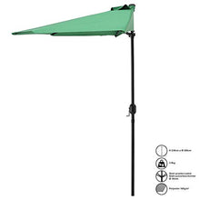[casa.pro]® Ombrellone a Mezzaluna Ø300cm Verde Manovella Giardino Parasole
