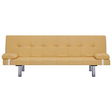 Doneioe Divano Letto Rivestito in Poliestere Giallo, Divano Letto familiare Moderno 168 x 77 x 66 cm (Lunghezza x Larghezza x Altezza) -3 Angoli Regolabili Porta 2 Cuscini