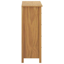 Mobile portaoggetti con 4 cassetti, cassettiera bianca in legno di pino massiccio per soggiorno, ingresso e camera da letto, 79 x 40 x 110 cm, marrone miele
