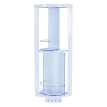 MSV 140491, Scaffale per Bagno, in Vetro temperato e Acciaio Inox, 23 x 12 x 59 cm, Blu/Argento (Rostfreier Stahl, gebürstet)