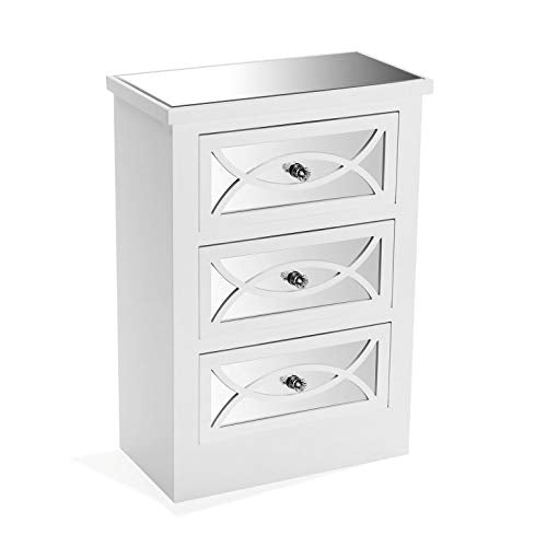 BigBuy Home Cassettiera, Legno Compensato, Bianco, único