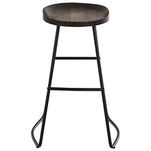 benzoni Set 2 Sgabelli da Bar Alti in Acciaio e Legno 49,5x44x71 cm Marrone Scuro