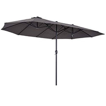 Outsunny Ombrellone Parasole da Giardino Esterno Tessuto Poliestere 4.6 x 2.4m Grigio