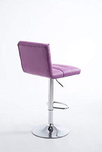 CLP Sgabello Bar Limerick In Similpelle I Sedia Cucina Girevole 360° Regolabile 84-105 CM I Sgabello Imbottito In Metallo, Colore:viola, Colore del telaio:cromo