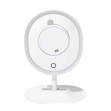 KANJJ-YU Portatile Specchio da Toilette, USB Ricaricabile Specchio da Toilette con 1X / 5 X Ingrandimento Touchscreen Dimmable LED for controsoffitto cosmetico di Trucco Specchio