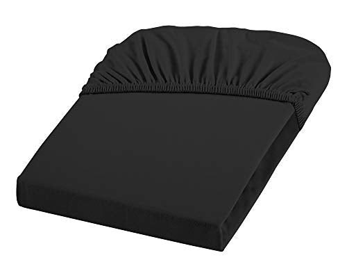 Dream Art, Coprimaterasso in Jersey con Angoli Elasticizzati, Nero (Schwarz), 200 cm x 200 cm
