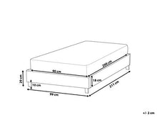 Beliani Letto Imbottito Tessuto Beige Senza testiera Rete a doghe 90 x 200 cm Roanne