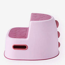 Niduo Bear Nuovo Sgabello A Doppio Passo Sgabello da Bagno Bagno Sgabello per Toddlers, Plastic Step Sgabello Multifunzione BPA in Gomma Antiscivolo Gratuita,Rosa