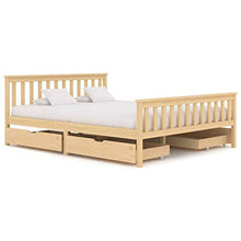 FAMIROSA Giroletto con 4 Cassetti in Legno Massello di Pino 160x200 cm-0343