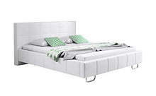 Muebles Bonitos Letto Matrimoniale Moderno Di Design Sofia Bianco Rivestito in Ecopelle Per Materasso da 160X190Cm Comrete Incluse