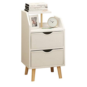 Comodino Camera da Letto Domestica Assemblea Locker Doppio pompaggio Addensare da Terra Multifunzione Storage Box Studio 37X28X60cm FANJIANI (Color : White)