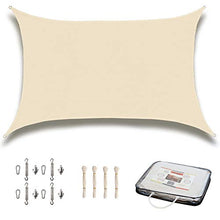 Tenda da sole da esterno, rettangolare, 2 x 3 m, protezione 98% raggi UV, 100% poliestere, ultra resistente e impermeabile, per giardino, piscina, terrazza.. + kit accessori/colore beige