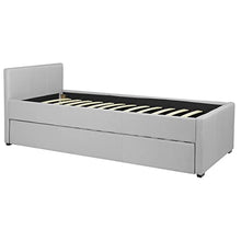 Beliani Divano Letto Estraibile in Tessuto Grigio Chiaro Rete a Doghe 90 x 200 cm Marmande