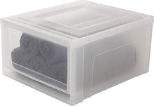 Iris Ohyama Cassetto di stoccaggio, 30 L, fronte trasparente, impilabile, camera da letto, soggiorno, ufficio - Maxi Drawer Maxi Drawer M - Bianco , Trasparente