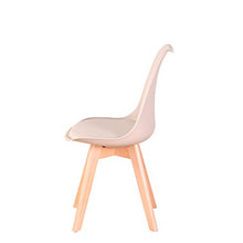 Luckeu - Set di 4 sedie imbottite per sala da pranzo, soggiorno, camera da letto, cucina, salotto, colore: cachi