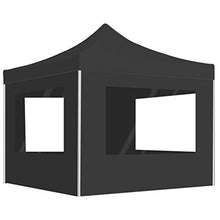Tidyard Gazebo Pieghevole con Pareti Alluminio 2x2 m Antracite