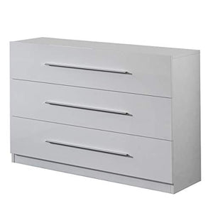 Letto Facile MF Cassettiera Star Bianco Lucido 3 cassetti, 77 x 100 x 43 cm