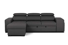 Confort24 John - Divano letto angolare a 3 posti, forma L, colore: Nero