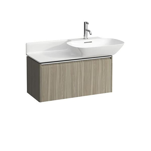 Laufen Guide di Scorrimento Base per mobiletto lavabo Ino 81330 1/2, 1 cassetto, Nastro Maniglia in Alluminio anodizzato, colorazione: Olmo Luce - H4030011102621