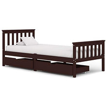 SKM Giroletto con 2 Cassetti Marrone Scuro Legno di Pino 90x200 cm (26.9kg)